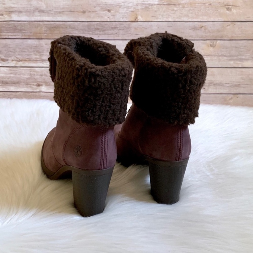 Timberland Purple Camdale Fleece Fold Down Boots - Picture 5 of 6